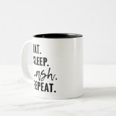 食べて下さい。 睡眠。 鞭。 マグを繰り返して下さい ツートーンマグカップ (正面左)