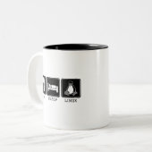 食べて下さい。 睡眠。 Linux ツートーンマグカップ (正面左)