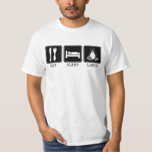 食べて下さい。 睡眠。 Linux Tシャツ