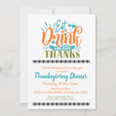 食べて飲んで感謝しよう 招待状 (正面)