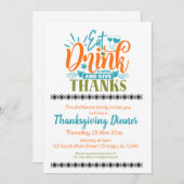 食べて飲んで感謝しよう 招待状 (正面/裏面)