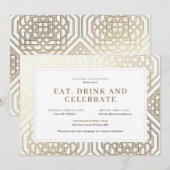 食べて飲んで祝おう！ビジネスパーティー 招待状 (正面/裏面)