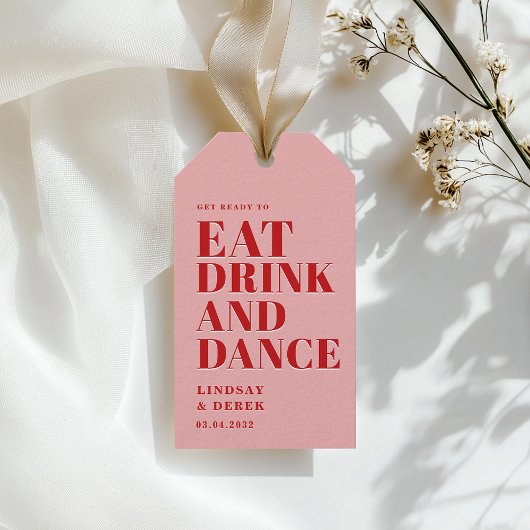 食べて飲んで踊ろう!結婚式 ギフトタグ