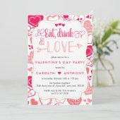 "食べて、飲んで、愛して" バレンタインデーパーティー 招待状 (スタンド正面)