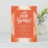 食べて、飲んで、感謝して 感謝祭のディナー 招待状 (スタンド正面)