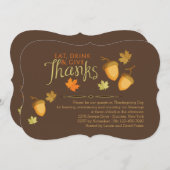 食べて、飲んで、感謝しよう 感謝祭のご案内 招待状 (正面/裏面)