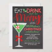 食べて、飲んで、楽しいクリスマスパーティ 招待状 (正面)