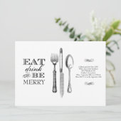 食べて、飲んで、楽しく過ごして | 白い招待状 招待状 (スタンド正面)