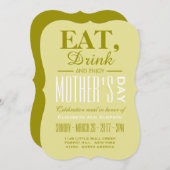 食べて、飲んで、母の日の食事を楽しんでください 招待状 (正面/裏面)