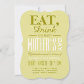 食べて、飲んで、母の日の食事を楽しんでください 招待状 (正面)