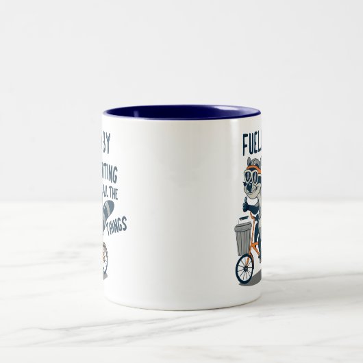 食べの全てのものレークーンサイクリング ツートーンマグカップ (中央)