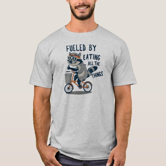 食べの全てのものレークーンサイクリング Tシャツ (正面)
