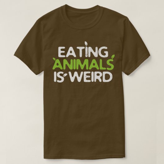 食べの動物はベジタリアンベ風変わりガニズム Tシャツ (デザイン正面)