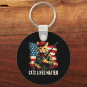 食べの猫が生きおもしろいる問題 キーホルダー (正面)