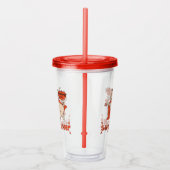 食べは私の超大国レッドクローンプグ漫画スタイル アクリルタンブラー (右)