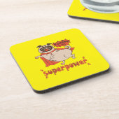 食べは私の超大国レッドクローンプグ漫画スタイル コースター (左側)