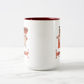 食べは私の超大国レッドクローンプグ漫画スタイル ツートーンマグカップ (中央)