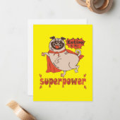 食べは私の超大国レッドクローンプグ漫画スタイル ノートカード (正面/裏面インサイチュ)