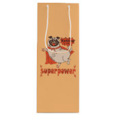 食べは私の超大国レッドクローンプグ漫画スタイル ワインギフトバッグ (正面)