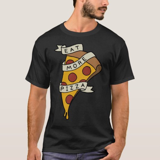 食べもっとピザ Tシャツ (正面)