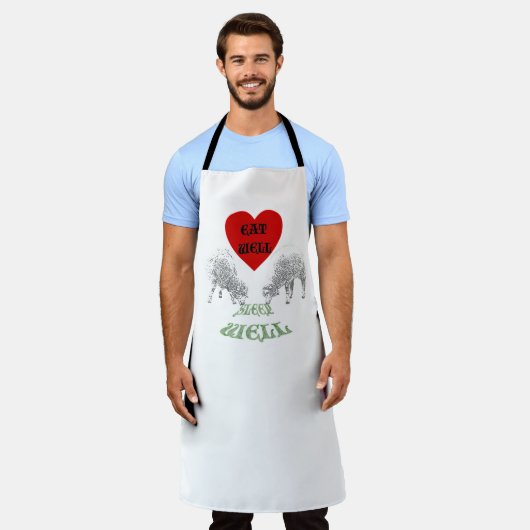 食べよく寝る エプロン (着用した状態)