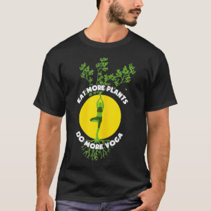 食べより多くの植物がより多くのヨガビーガンベジタリアン  Tシャツ