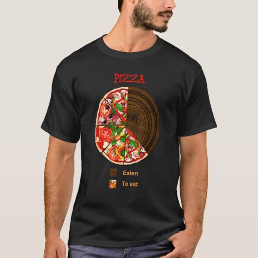 食べられたグラフピザ 円グラフ Tシャツ (正面)