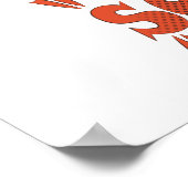 食べることが私の超能力 レッドクローク パグ コミックスタイル ポスター (角)