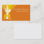 食べること道具シェフのケイタリングビジネスカードを食事します 名刺 (正面/裏面)