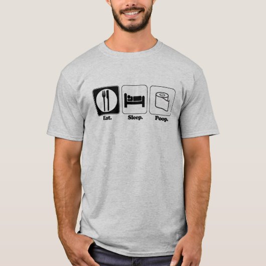 食べる寝るうんち Tシャツ (正面)