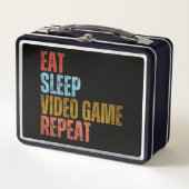 食べる寝るゲーム繰り返す メタルランチボックス (正面)