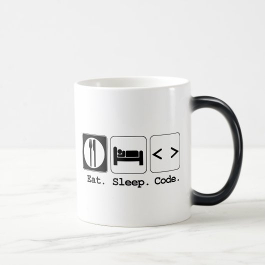食べる寝るコード書く モーフィングマグカップ (右)