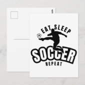 食べる寝るサッカー繰り返す  ポストカード (正面/裏面)