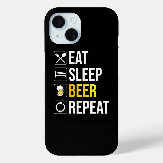 食べる寝るビール繰り返す Case-Mate iPhoneケース (裏面)