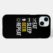 食べる寝るビール繰り返す Case-Mate iPhoneケース (裏面 (横))