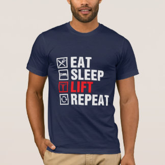 食べる寝るリフト繰り返す Tシャツ