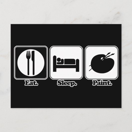 食べる寝る描く ポストカード (正面)