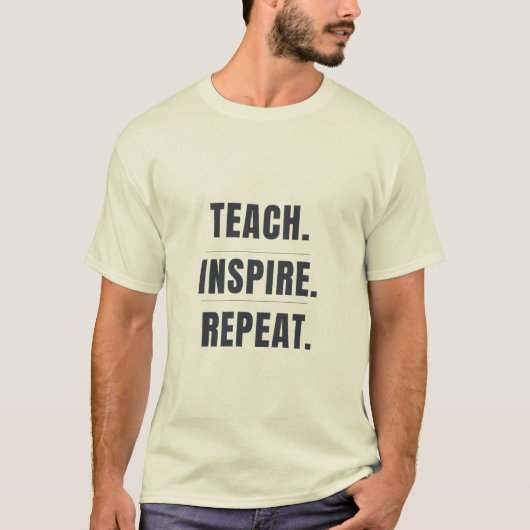 食べる寝る数学を教える繰り返す 面白い数学教師デザイン Tシャツ (正面)