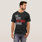 食べる寝る止める目標繰り返す - ゴールキーパー Tシャツ (正面フル)