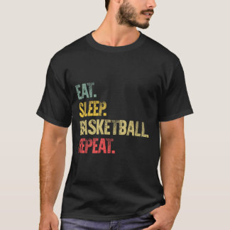 食べる寝る繰り返しTシャツ食べる寝るスケッチリピート Tシャツ