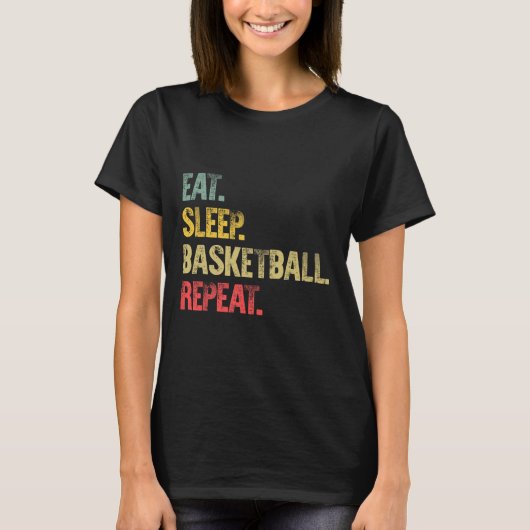 食べる寝る繰り返しTシャツ食べる寝るスケッチリピート Tシャツ (正面)