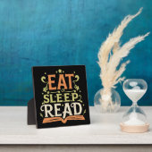 食べる寝る読書、面白い読書 フォトプラーク (インサイチュ)