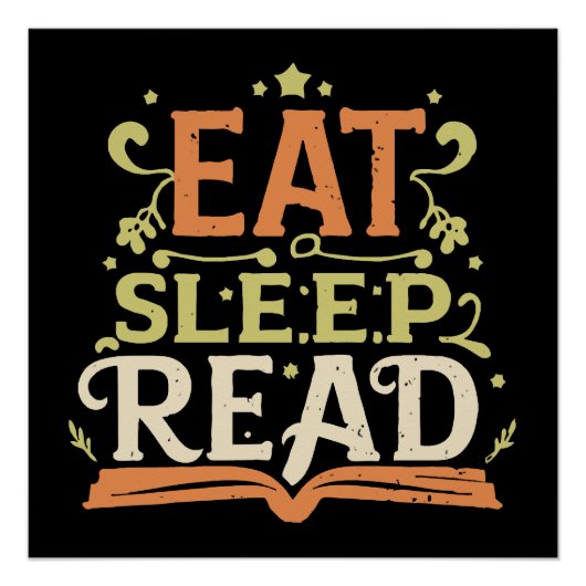食べる寝る読書、面白い読書 ポスター (正面)