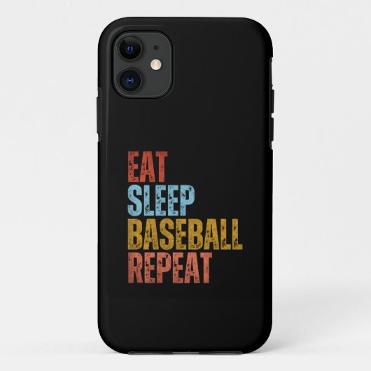 食べる寝る野球繰り返す Case-Mate iPhoneケース (裏面)