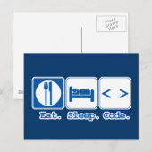 食べる コード 眠る (html) ポストカード (正面/裏面)