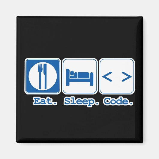 食べる コード 眠る (html) マグネット (正面)