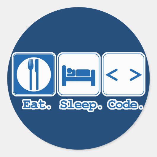 食べる コード 眠る (html) ラウンドシール (正面)