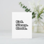 食べる。寝る。コードを書く。 ポストカード (スタンド正面)