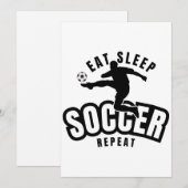 食べる 寝る サッカー 繰り返す 招待状 (正面/裏面)