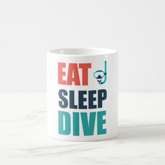 食べる、寝る、ダイビング コーヒーマグカップ (中央)